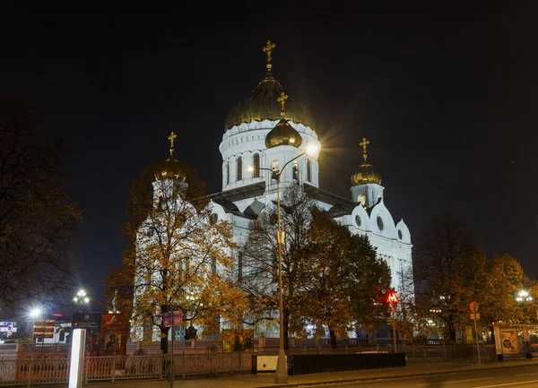 Catedral Salvador Moscou Rússia Boa Noite Vista Rua Volkhonka Ângulo — Fotografia de Stock