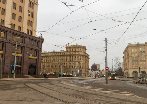 Moskva Rusko Listopadu 2021 Křižovatka Ulice Dubinskaya Zahrádkářského Okruhu Železničního — Stock fotografie
