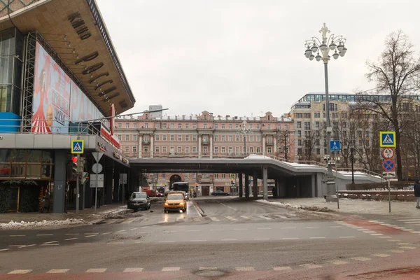 Mosca Russia Dicembre 2021 Piazza Pushkinskaya Vicino Cinema Pushkinsky Cinema — Foto Stock