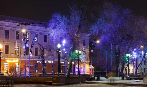 Moscow Russia Dec 2021 Night View Chistoprudny Boulevard Chistye Prudy — Stock Photo, Image