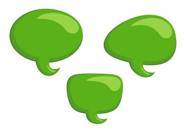 Set of green comic speech bubbles. Vector Illustration and graphic elements