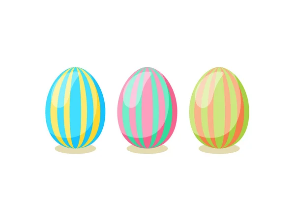 Feliz Tarjeta Pascua Conjunto Lindos Huevos Pascua Con Diferente Textura — Vector de stock