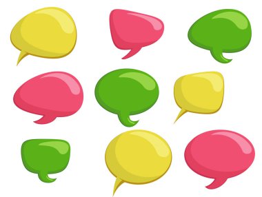 Renkli komik konuşma baloncukları. Vektör İllüstrasyonu ve grafik elementleri