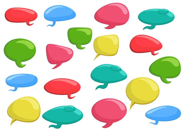 Set Colorful Comic Speech Bubbles Vector Illustration Graphic Elements — Stock Vector