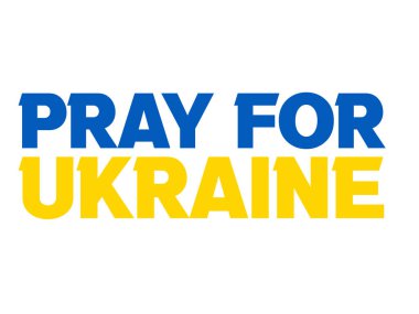 Ukrayna için dua edin ve savaşı durdurun, vektör yalıtılmış illüstrasyon