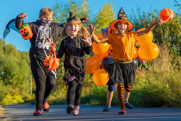 Halloween Ünnep Gyerek Jelmezben Szelektív Fókusz Kölyök — Stock Fotó