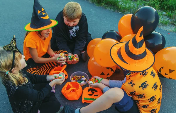 Halloween Vakantie Kind Kostuum Selectieve Focus Jongen — Stockfoto