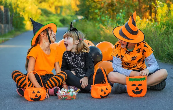 Cadılar Bayramı Tatili Kostümlü Çocuk Seçici Odaklanma Çocuk — Stok fotoğraf