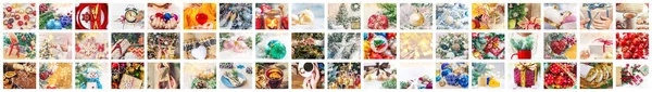 Colagem Com Belas Fotos Natal Foco Seletivo Ano Novo — Fotografia de Stock
