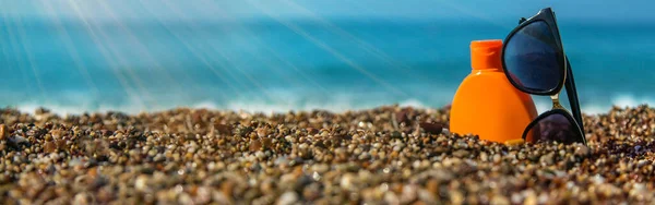 Сонцезахисні Окуляри Окуляри Пляжі Вибірковий Фокус Подорожі — стокове фото