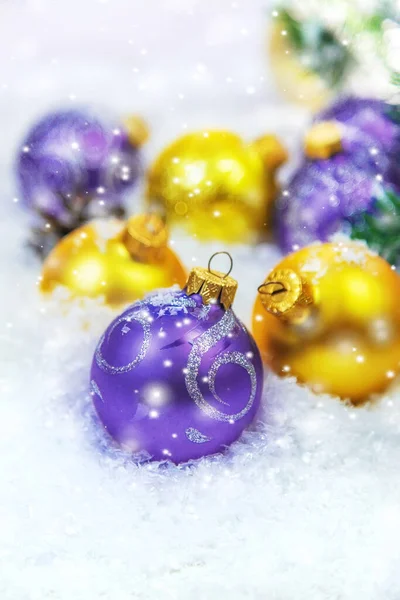 Tarjetas Navidad Con Nieve Decoración Muy Peri Color Del Año — Foto de Stock