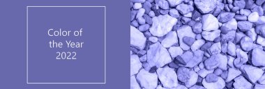 Taşların dokusu çok hafiftir. Çok peri, yılın rengi, 2022, mavi, mor, seçici odak. Doğa.