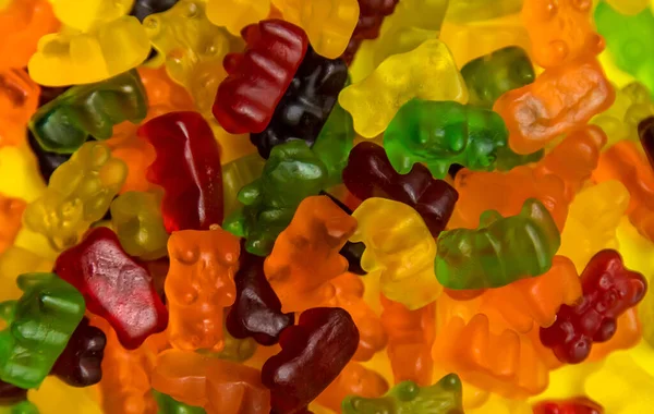 Jelly Vitamins Candy Teddy Bears Isolate White Background Selective Focus — Stockfoto