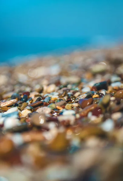 Pebbles Beach Sea Selective Focus Nature — Stockfoto