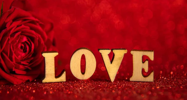 Shiny Background Valentine Heart Selective Focus Love — Stockfoto