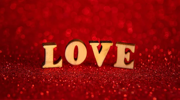 Fondo Brillante Con Corazón San Valentín Enfoque Selectivo Amor — Foto de Stock