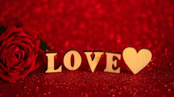 Shiny Background Valentine Heart Selective Focus Love — Photo