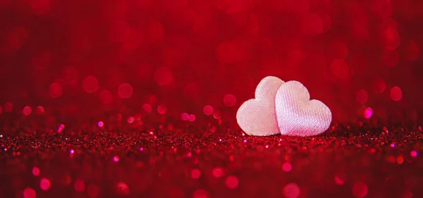 Shiny Background Valentine Heart Selective Focus Love — Stock Fotó