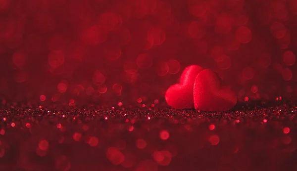 Shiny Background Valentine Heart Selective Focus Love — Fotografia de Stock