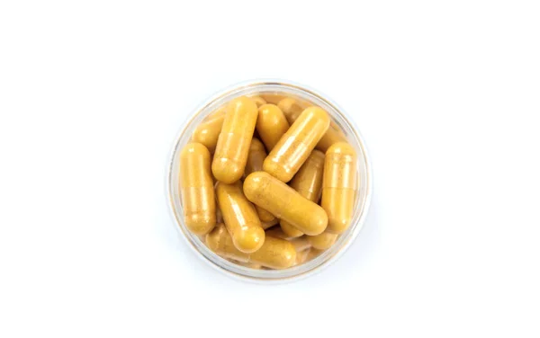 Suplimentele Vitaminele Izolează Fundal Alb Concentrare Selectivă Pastile — Fotografie, imagine de stoc