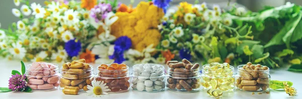 Homéopathie Suppléments Alimentaires Base Herbes Médicinales Concentration Sélective Nature — Photo
