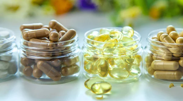 Homeopathy Dietary Supplements Medicinal Herbs Selective Focus Nature — Stockfoto