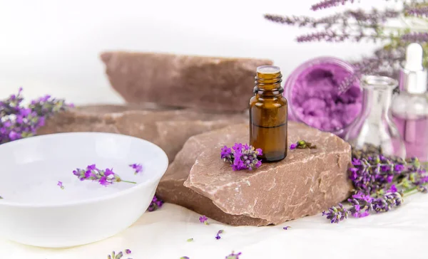 Spa Cosmetics Lavender Extract Selective Focus Spa — Stockfoto