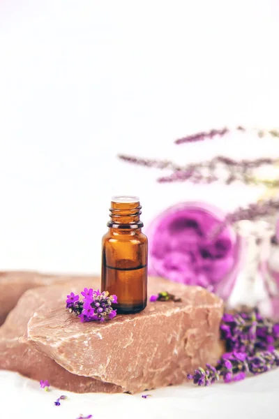 Essential Oil Lavender Extract Selective Focus Nature — Stockfoto