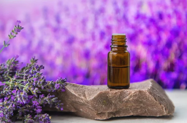 Essential Oil Lavender Extract Selective Focus Nature — Foto de Stock