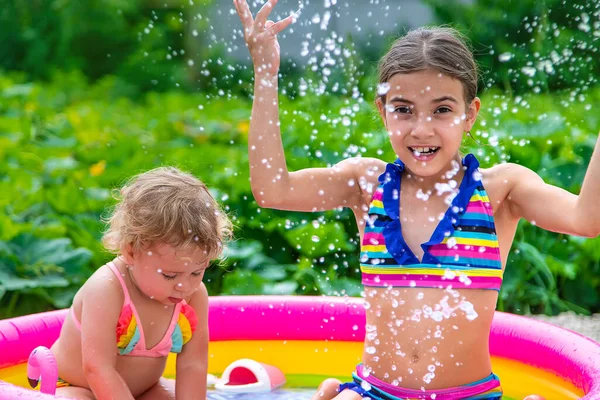 Children Swim Pool Selective Focus Kid — Stok fotoğraf