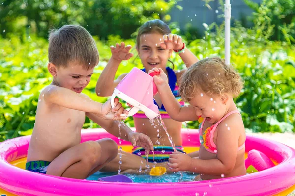Children Swim Pool Selective Focus Kid — Stok fotoğraf