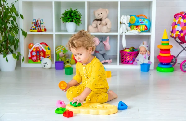 Children Play Toys Room Selective Focus Kid — Stockfoto