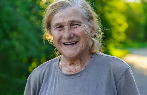 Grandmother Portrait Old Woman Selective Focus People — Stockfoto