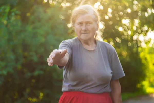 Grandmother Lends Helping Hand Selective Focus People — Stock Photo, Image