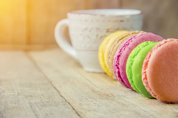 Kuchen Sortierte Macarons Als Geschenk Selektiver Fokus Lebensmittel — Stockfoto