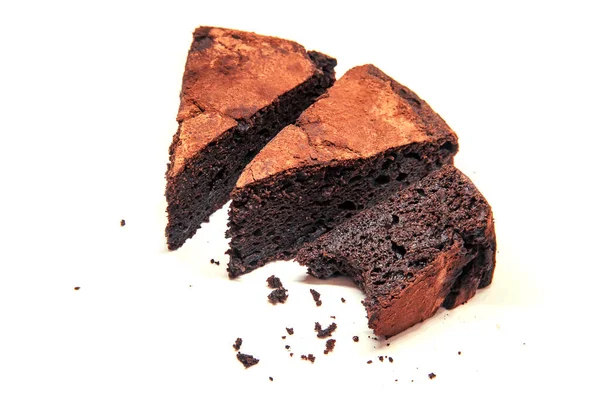 Brownie Chocolate Enfoque Selectivo Comida Bebida Naturaleza —  Fotos de Stock