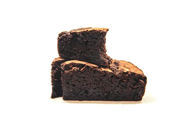 Chocolate Brownie Selective Focus Food Drink Nature — Stock Photo, Image