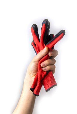 Elektrikçinin eldivenleri izole edildi. Seçici odaklanma. İnsanlar.