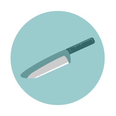 Yumuşak pastel yeşil renkli bir mutfak bıçağı ikonu. Bıçaklar tehditkar keskin bir silah görüntüsünden uzakta daha sevimli görünür..