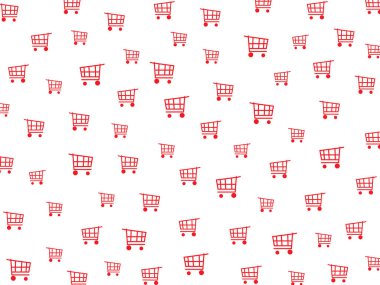 Promosyon malzemelerinin satışı için Alışveriş Arabası şablonu arka planı.