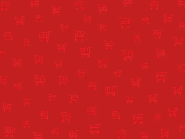 Shopping Cart Pattern Design Red Background — Stock Photo, Image