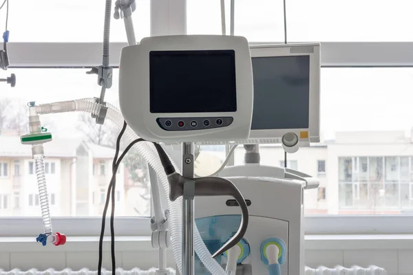 Video Laryngoscoop Achtergrond Medische Ventilator Icu Het Ziekenhuis Video Laryngoscoop Stockfoto