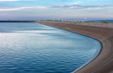 Upper water reservoir of the pumped storage hydro power plant Dlouhe Strane in Jeseniky Mountains, Czech Republic.