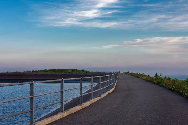 Upper water reservoir of the pumped storage hydro power plant Dlouhe Strane in Jeseniky Mountains, Czech Republic.