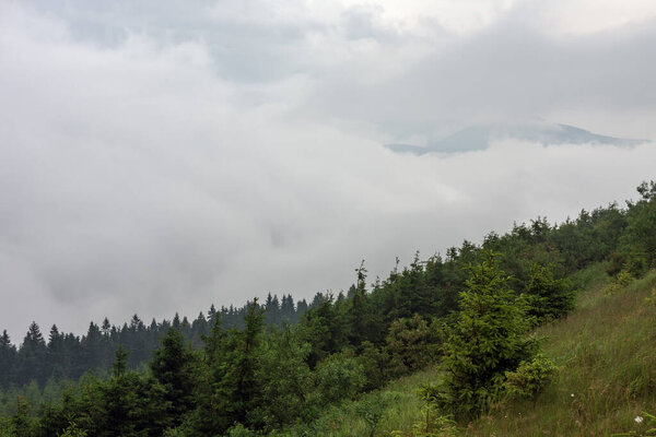 Vresnik, view from upper water reservoir of the pumped storage hydro power plant Dlouhe Strane in Jeseniky Mountains, Czech Republic.