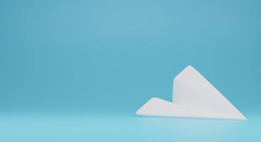 3D kağıt uçak. 3D resim. 3d oluşturma