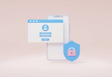 3D resimleme giriniz ve giriş yapın. Pankart için mükemmel