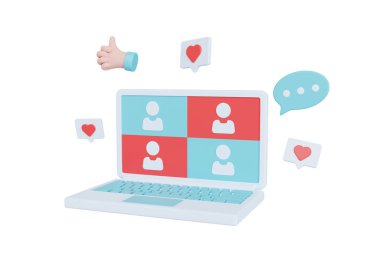 İzole edilmiş üç boyutlu resimlerle sohbet etmek. Sunum ve afiş için mükemmel.