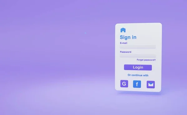 Faça Login Faça Login Ilustração Renderização Perfeito Para Banner — Fotografia de Stock