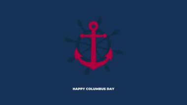 columbus day animation background in flat design